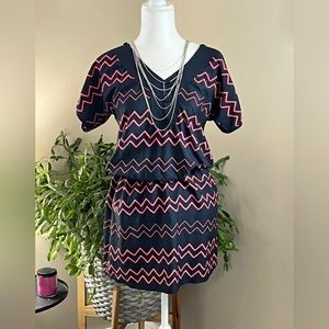🏄‍♀️ Roxy blue and pink, chevron dress. Size medium